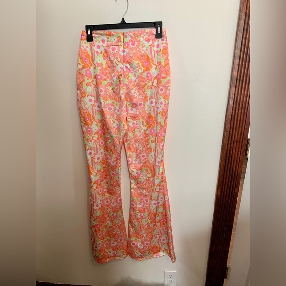 Princess Polly Maddie Set Floral Orange Silky Bra Top Flares high waist festival - Picture 13 of 16